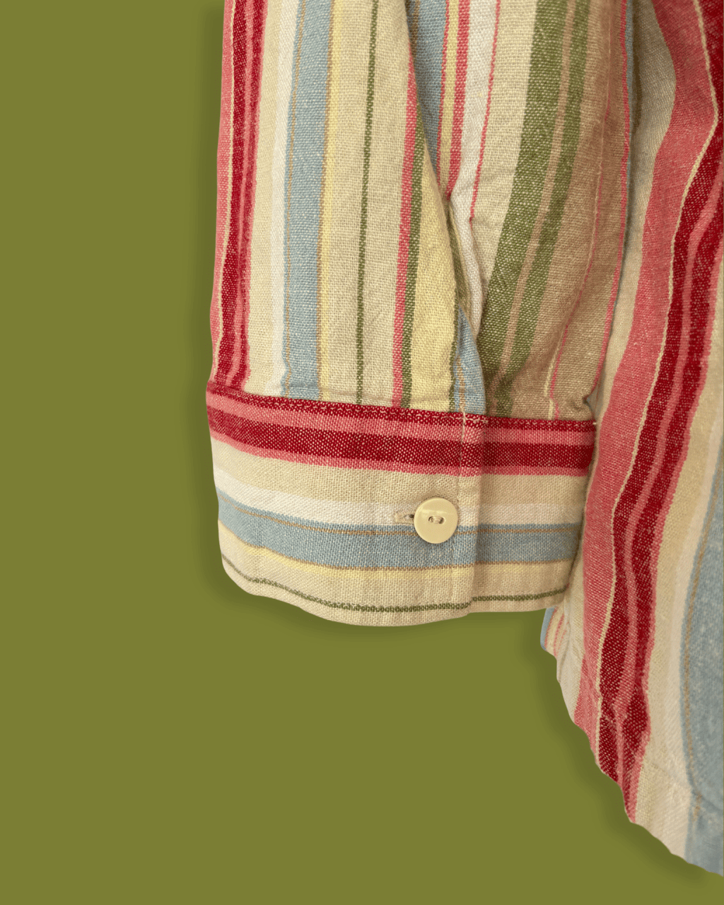 Striped Linen Zip-up