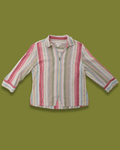 Striped Linen Zip-up