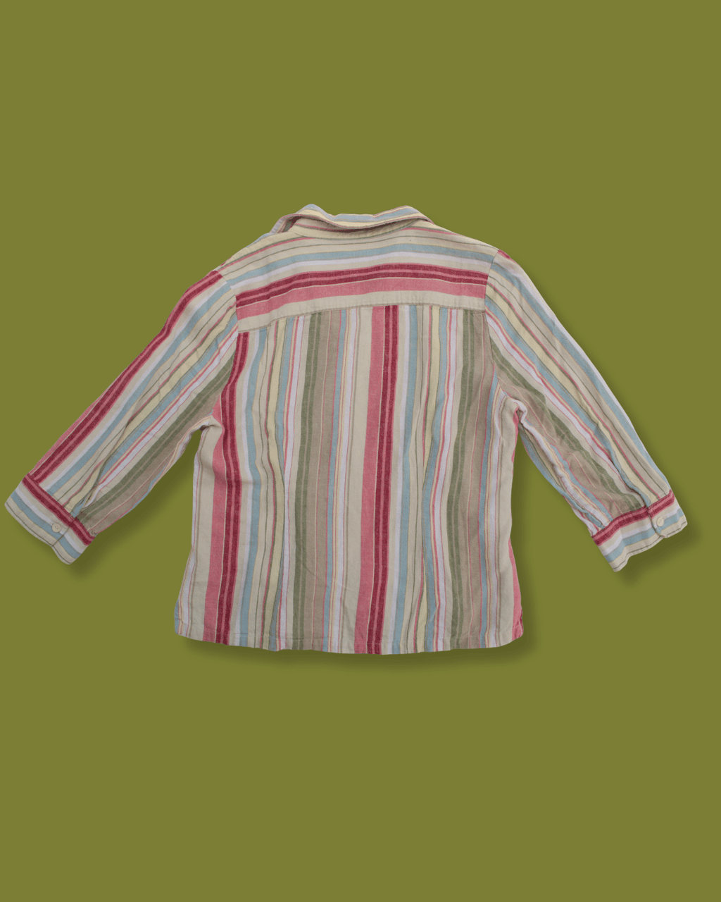 Striped Linen Zip-up