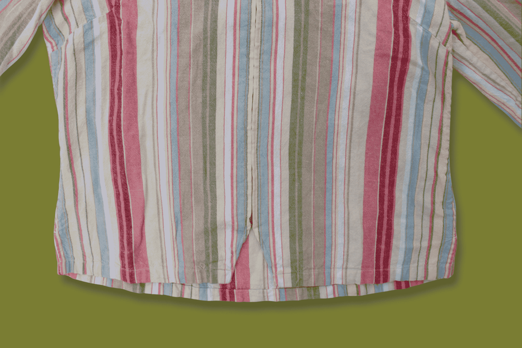 Striped Linen Zip-up