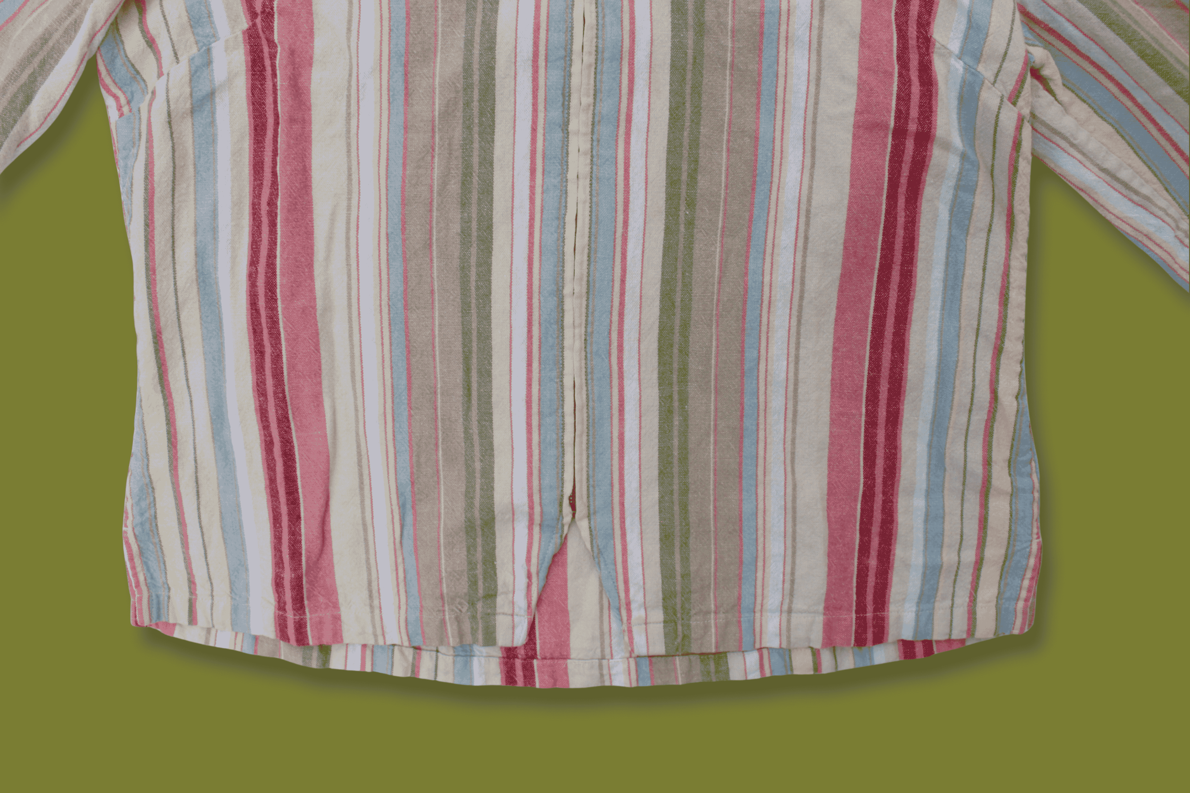 Striped Linen Zip-up
