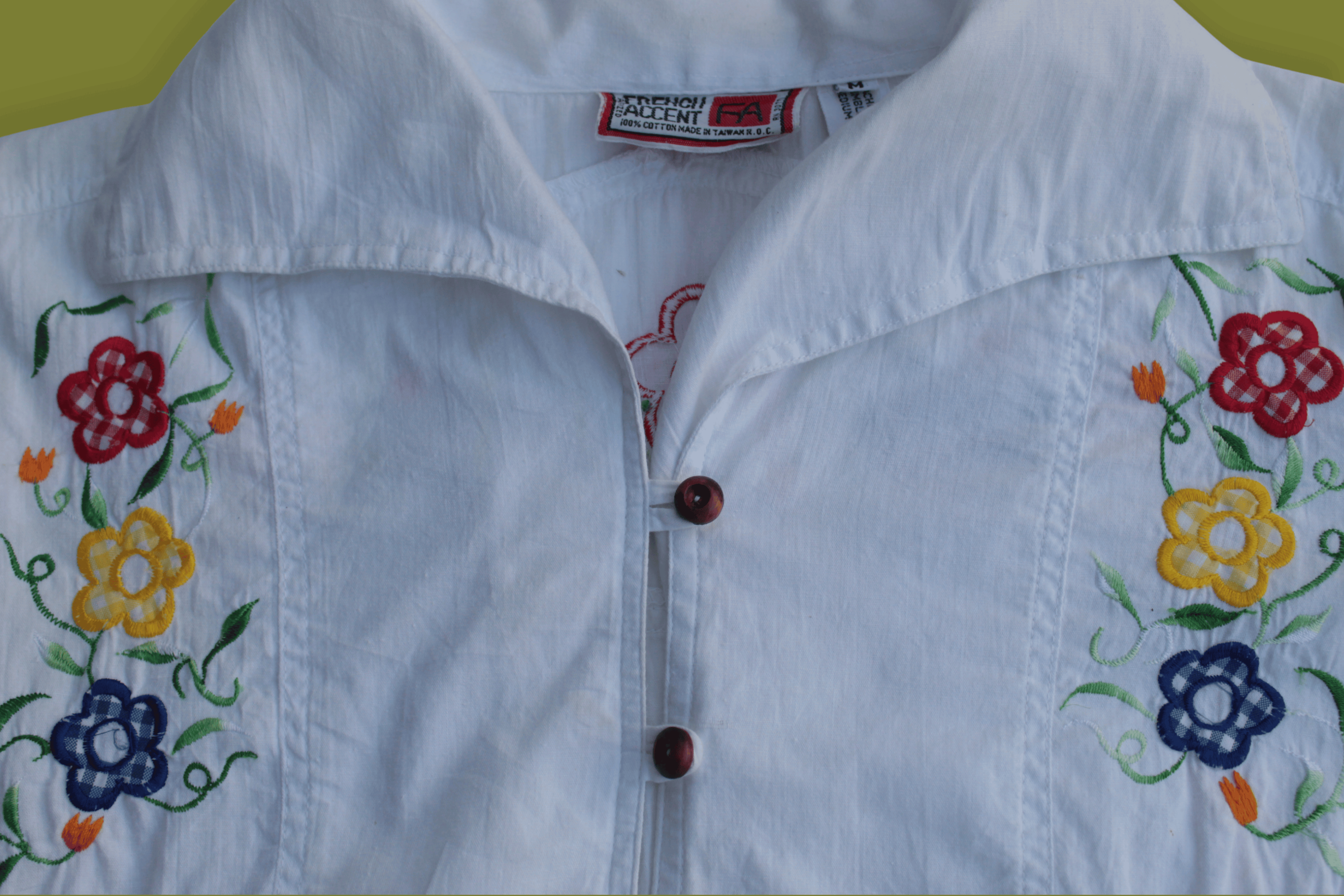Floral Embroidered Button Up