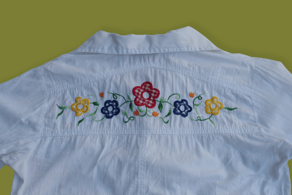 Floral Embroidered Button Up
