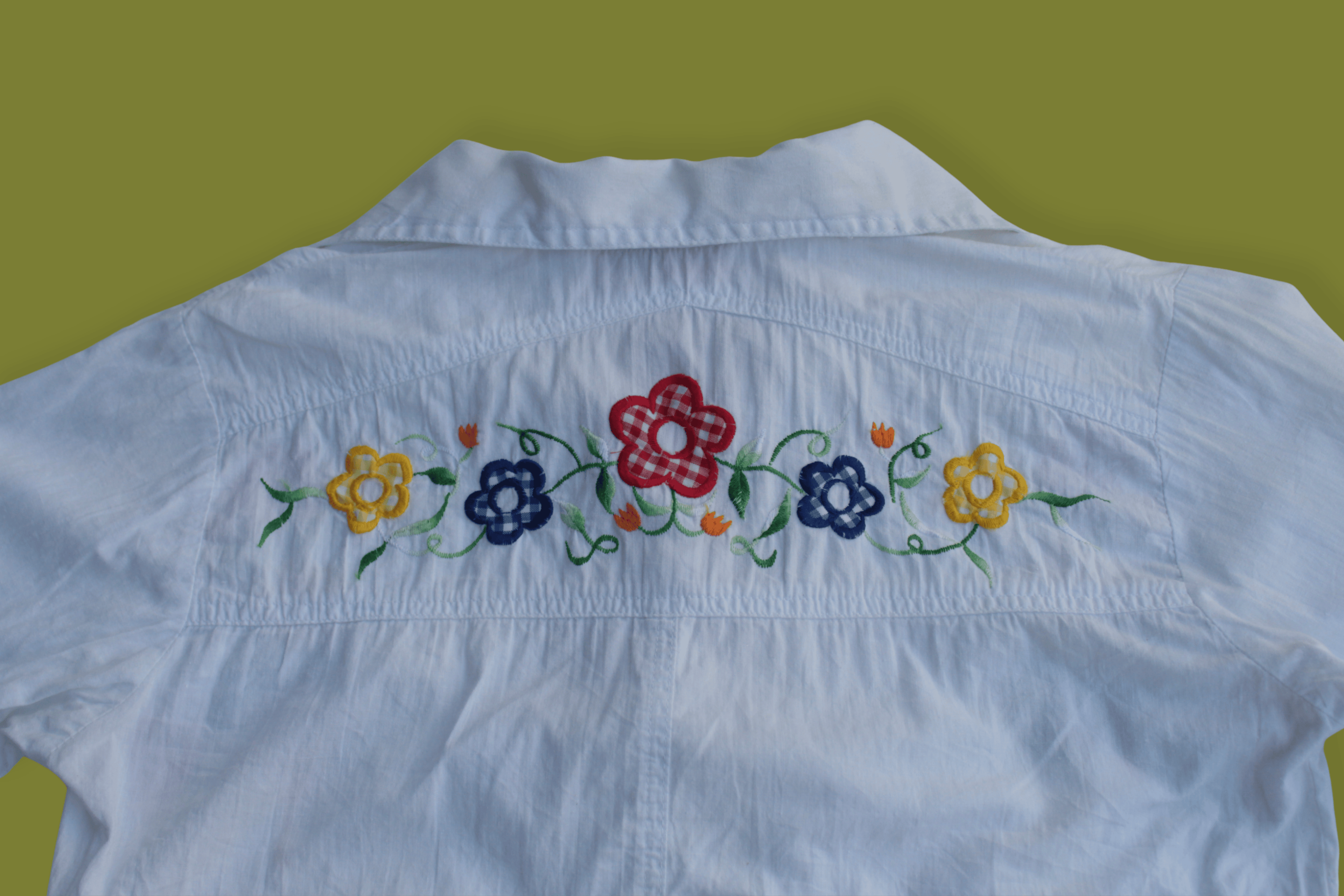 Floral Embroidered Button Up