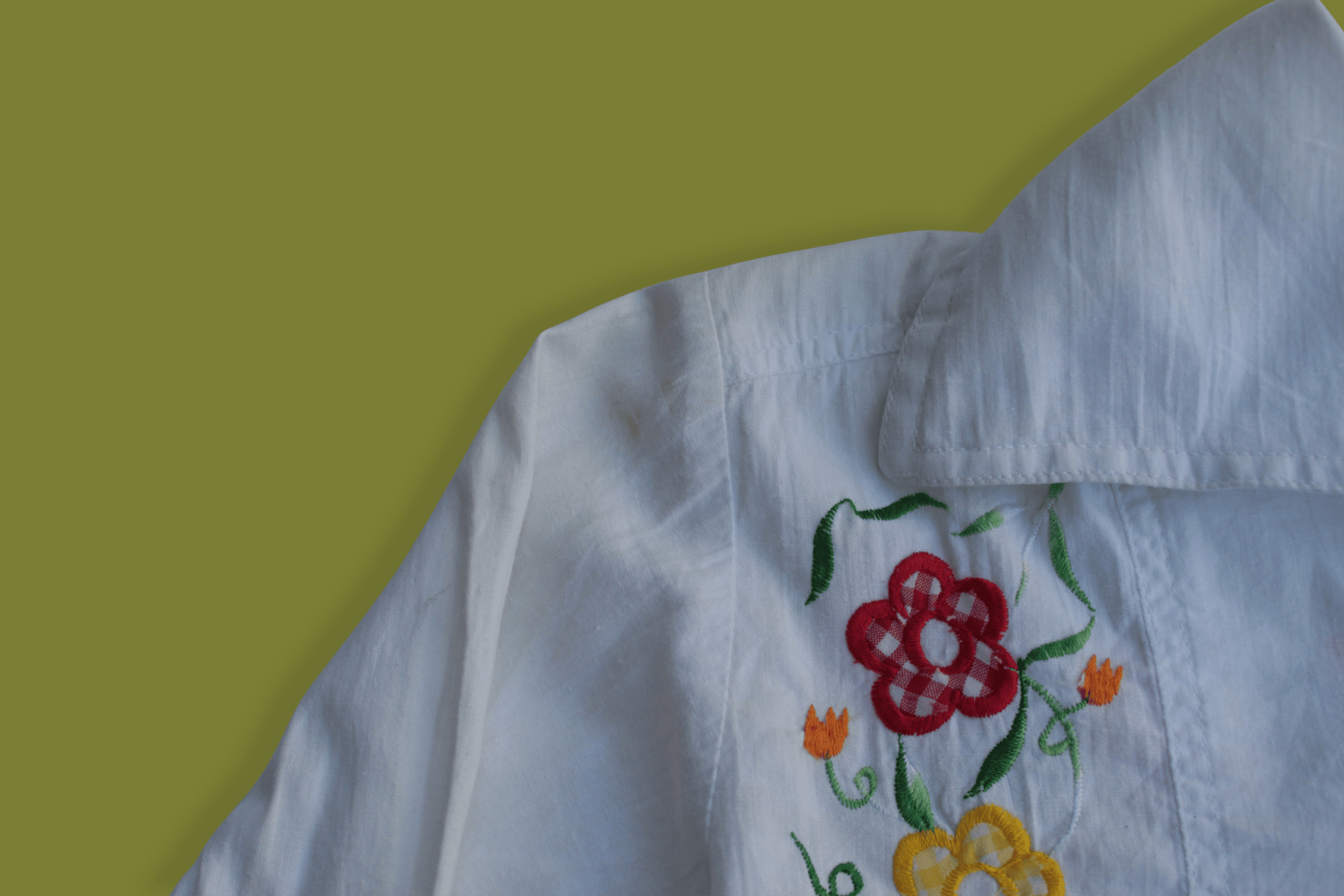 Floral Embroidered Button Up