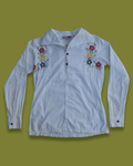 Floral Embroidered Button Up